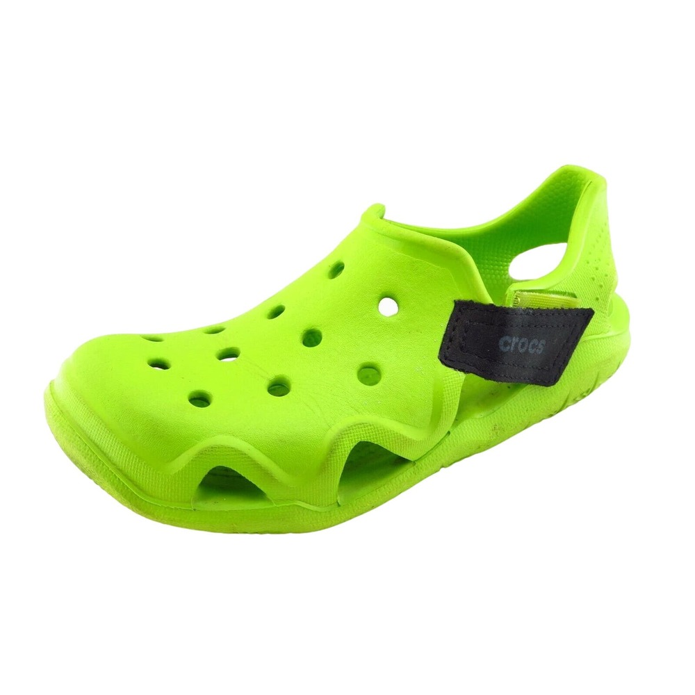 Crocs Youth Girls Shoes Size‎ 1 M Green Sport Synthetic